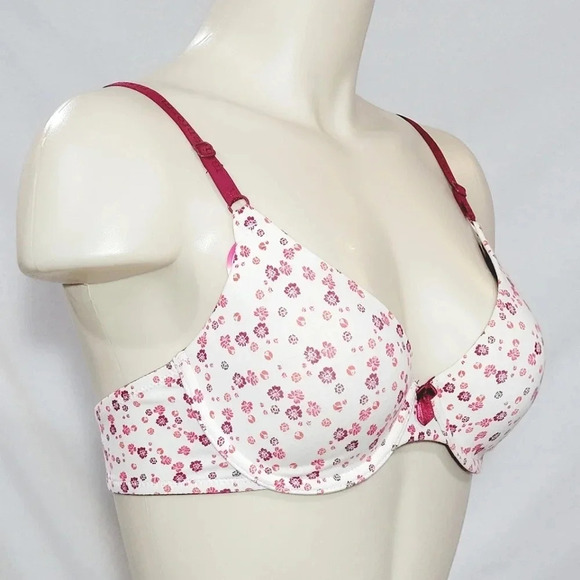 34C Maidenform Cotton Signature T-Shirt Demi UW Bra Floral NWT - Picture 2 of 3